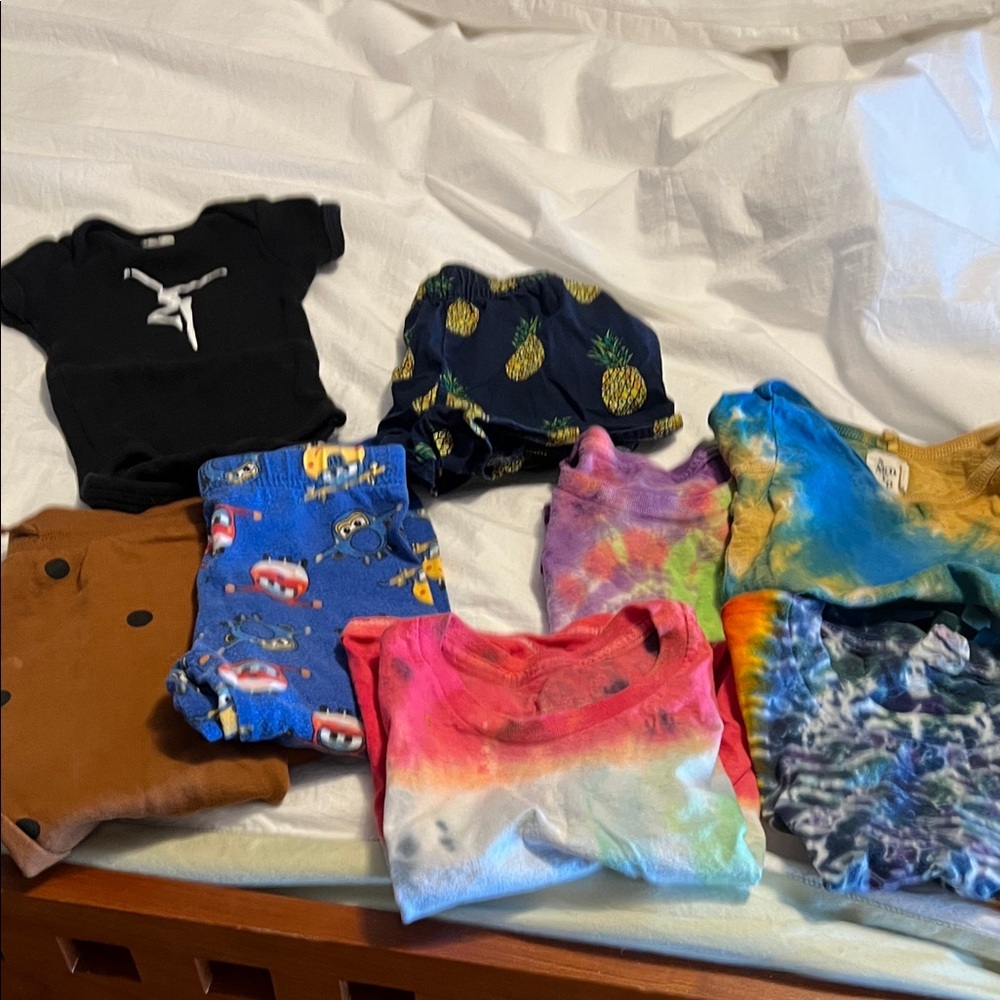 Jordan Black Baby Bodysuit with Multi-Color Kids Tops Bundle